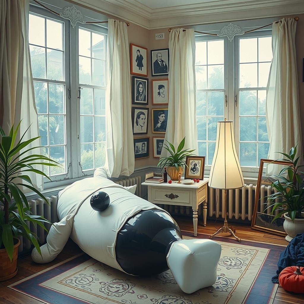 Abstract Figures in Linocut Art Gallery