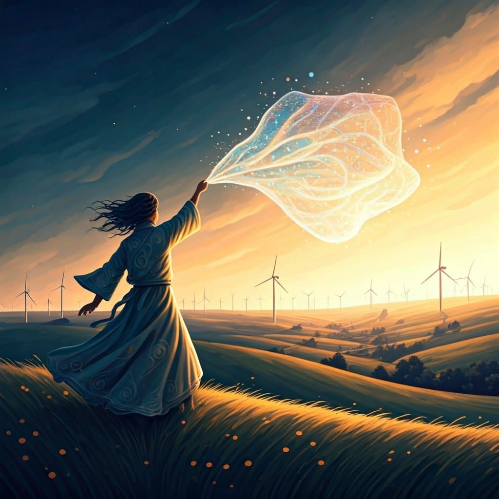Wind Catcher with Ethereal Net at Twilight