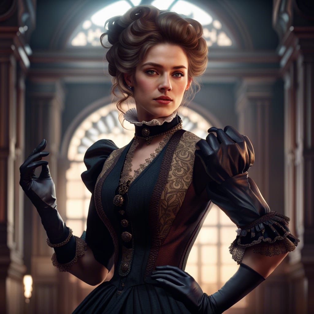 Victorian Girl in Dark Fantasy Style