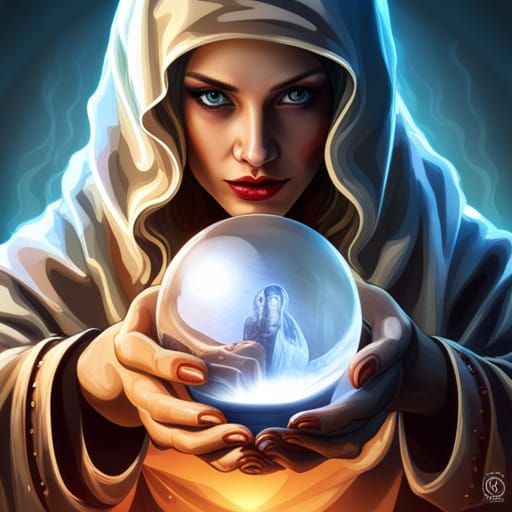 Gypsy Fortune Teller with Misty Crystal Ball