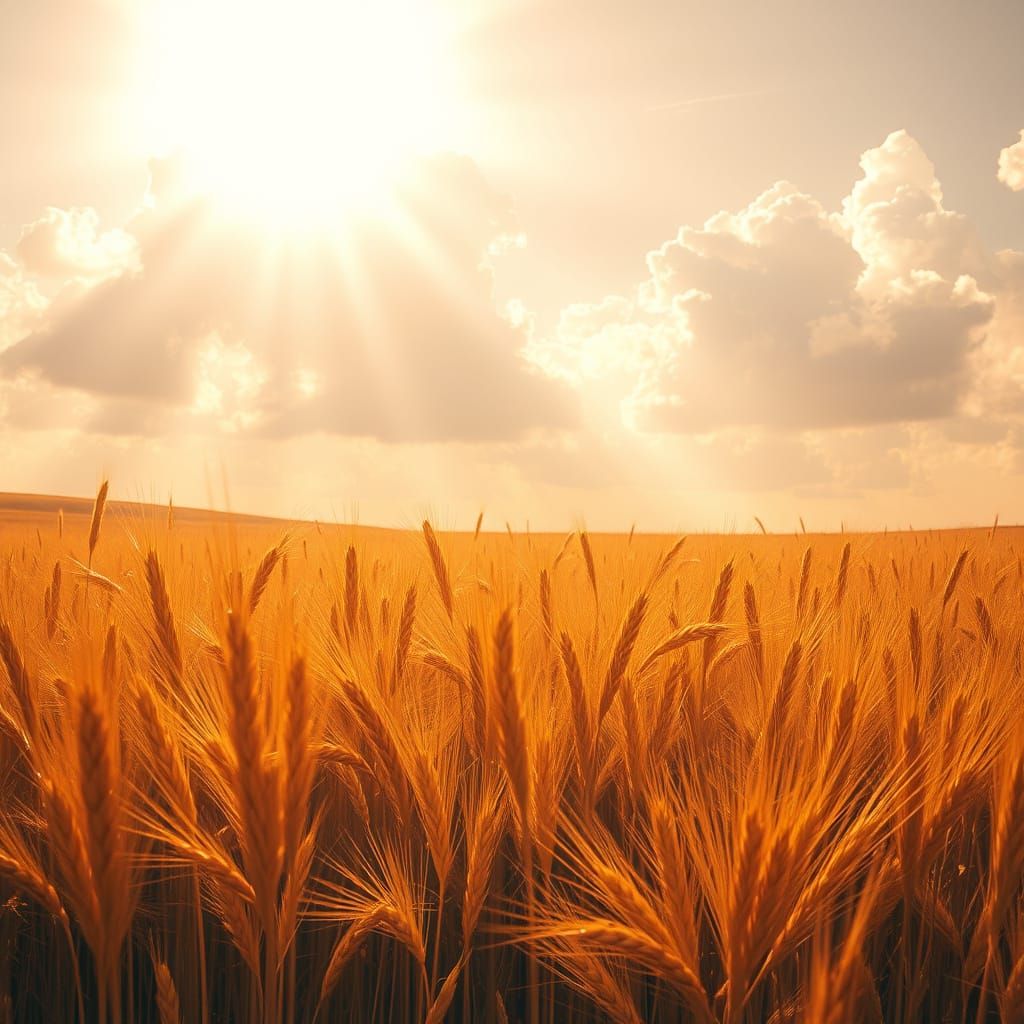 Golden Wheat Field in Springtime Elegance
