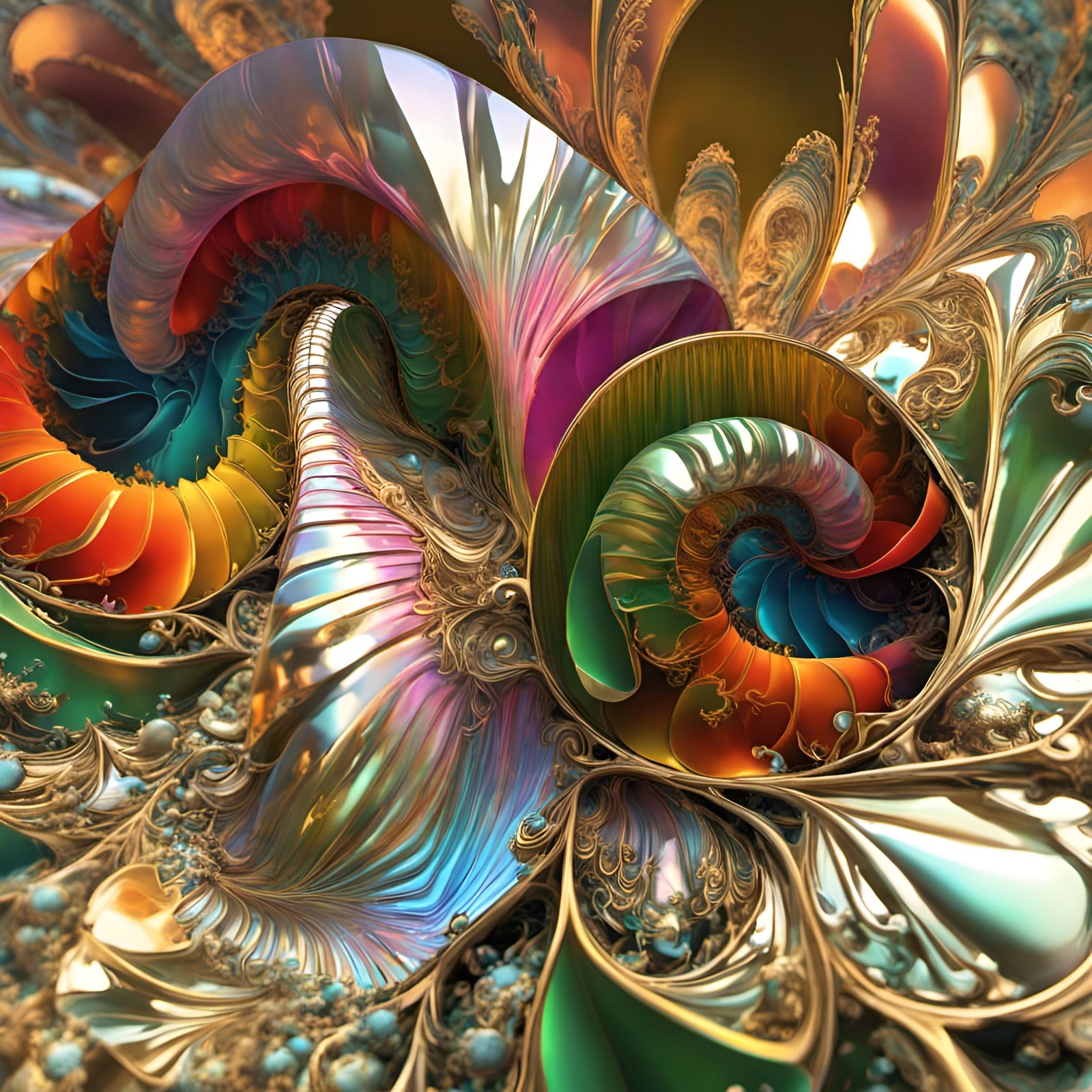 Geometric Abstract in Striking Polychromatic Cycles