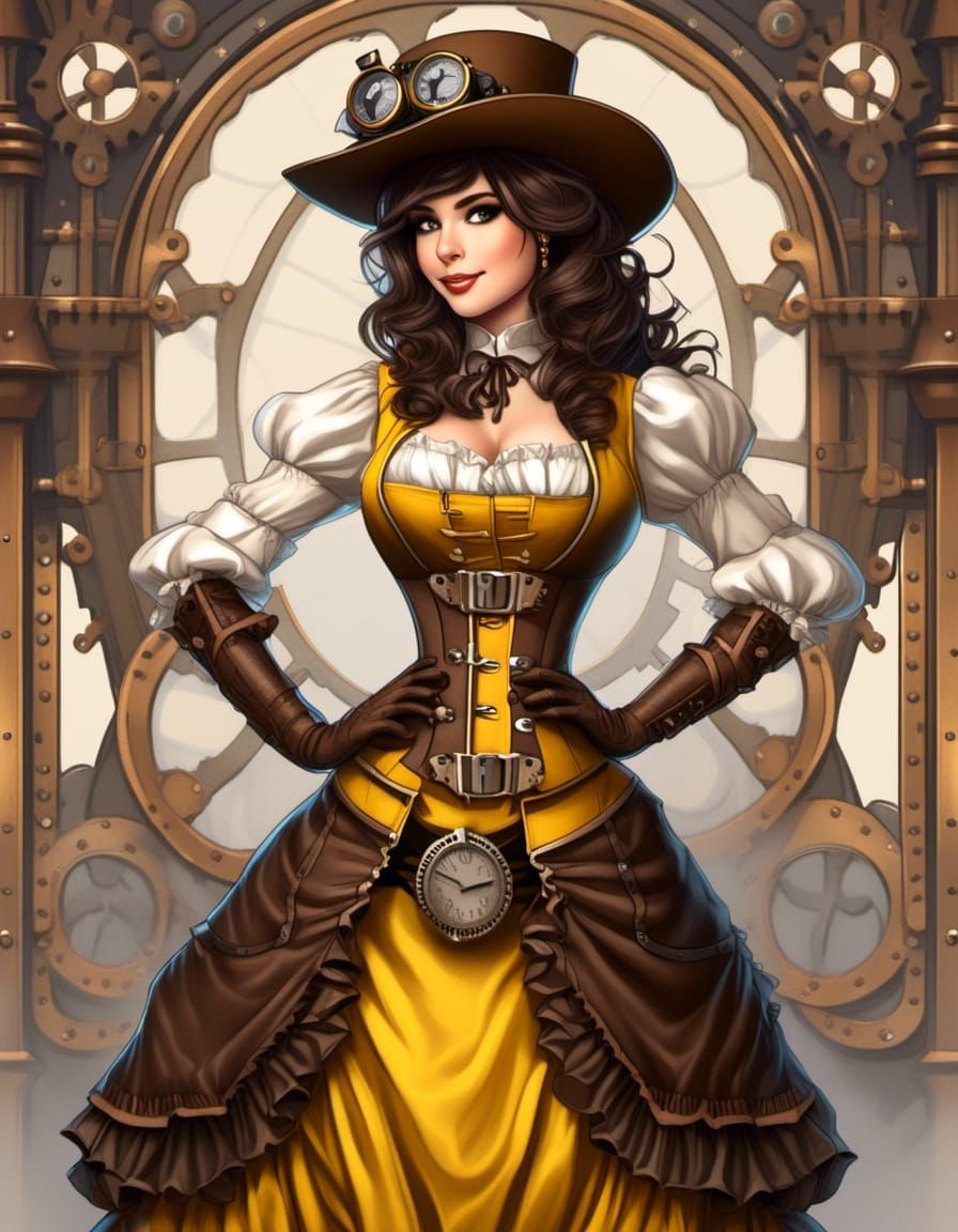 Steampunk Woman Portrait in Intricate Detail