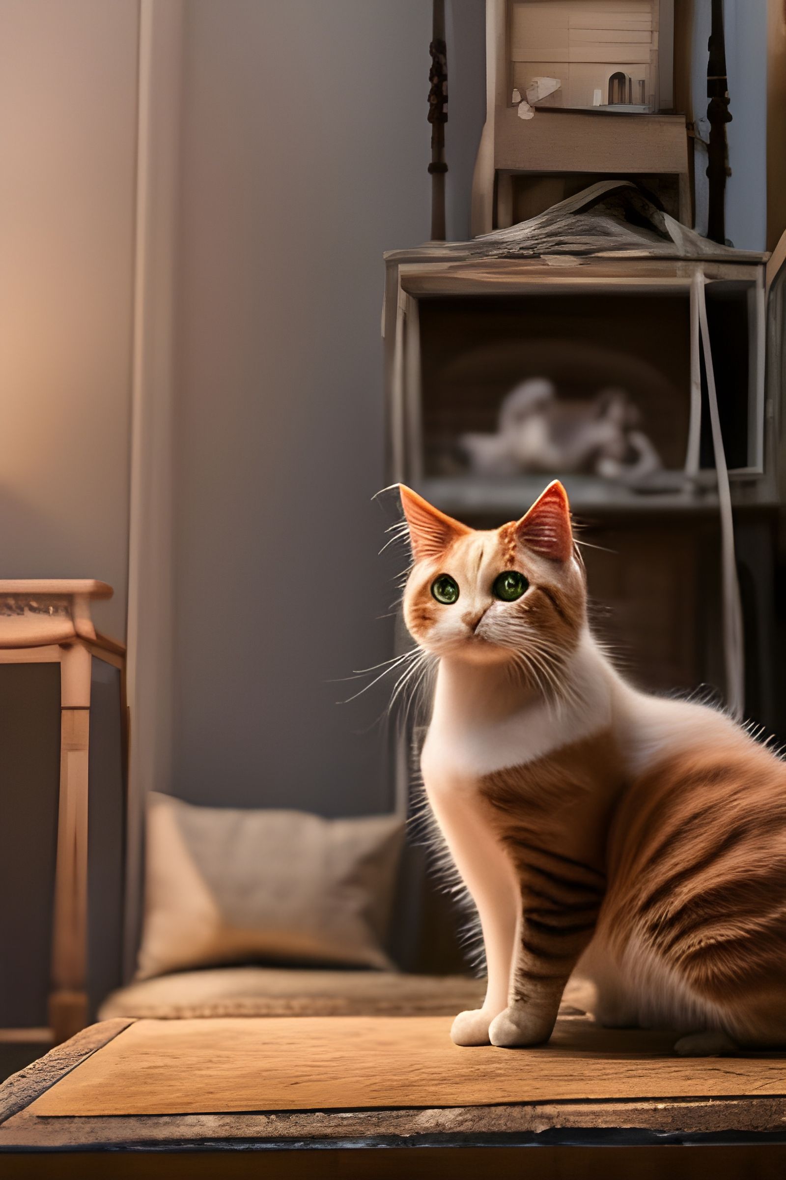 Cats Living in an Antique House with Magic