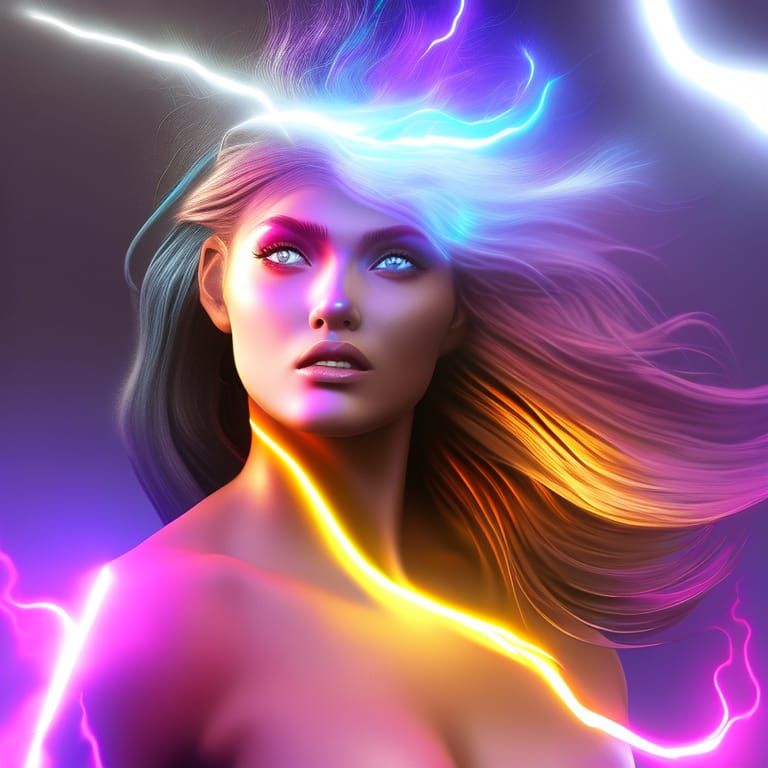 Lightning Sparks Raging Inferno: Photorealistic Concept Art