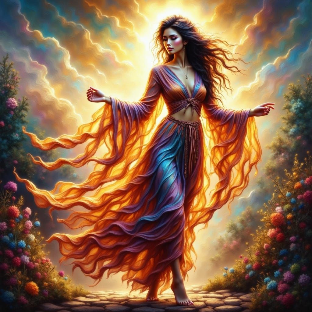 Androgynous Guardian of Positivity in Harmony