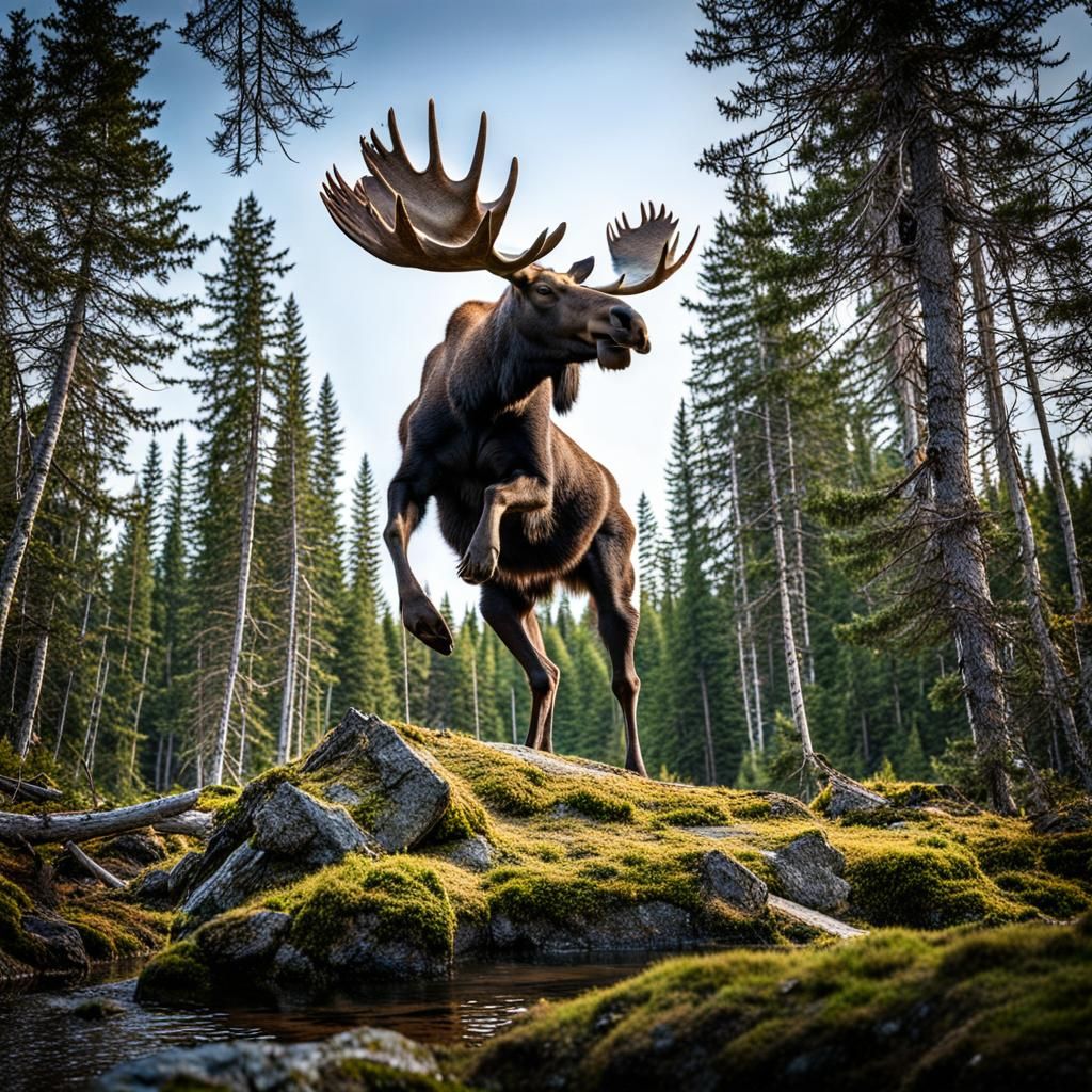 Moose in the Wild: A Natural Habitat Scene
