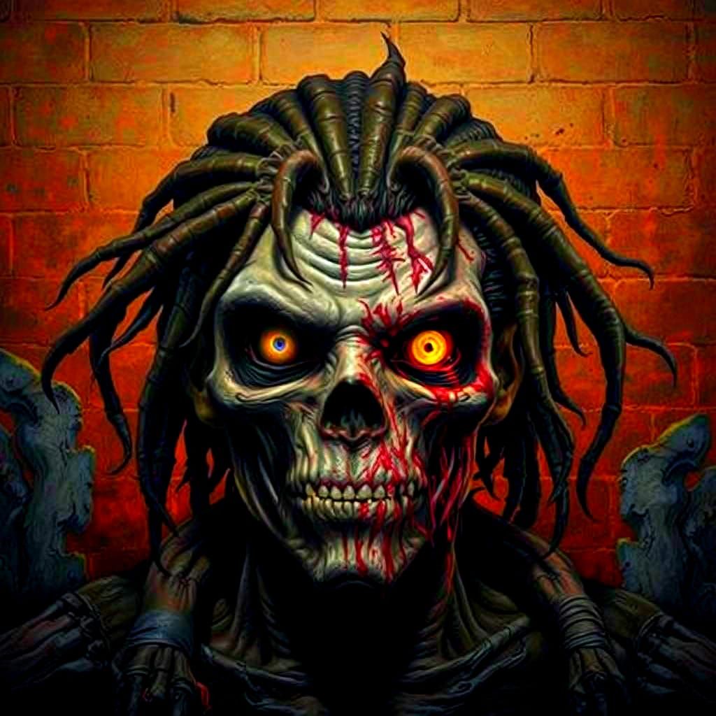 Hyperrealistic Horror Masterpiece: Terrifying Zombie Close-U...