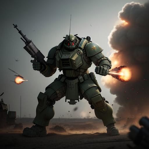 Non upload evolution: quantum Ai power armor frame catches missiles