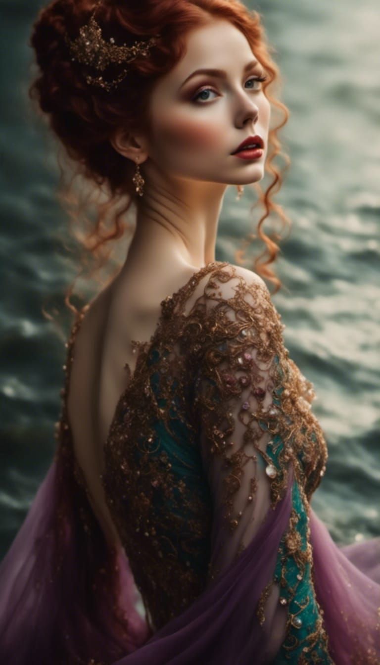 Ethereal AI-Generated Mermaid in Soft Style