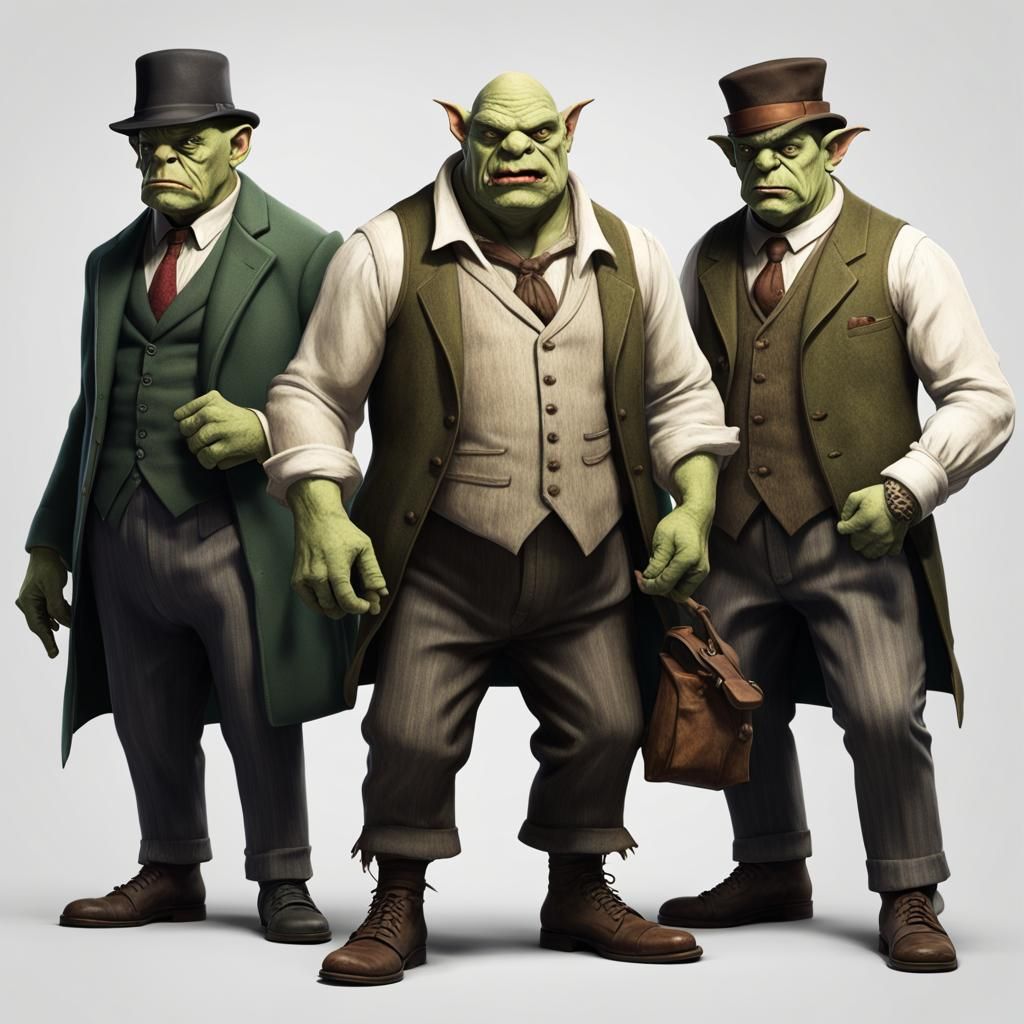 1920s Gangster Orc, Ogre and Goblin in Digital Art