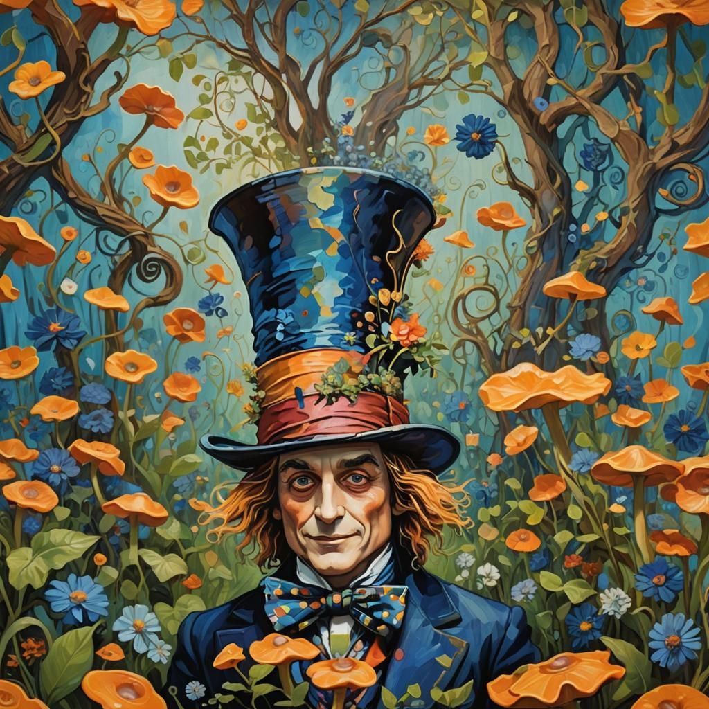 Mad Hatter's Hat in Post-Impressionist Style