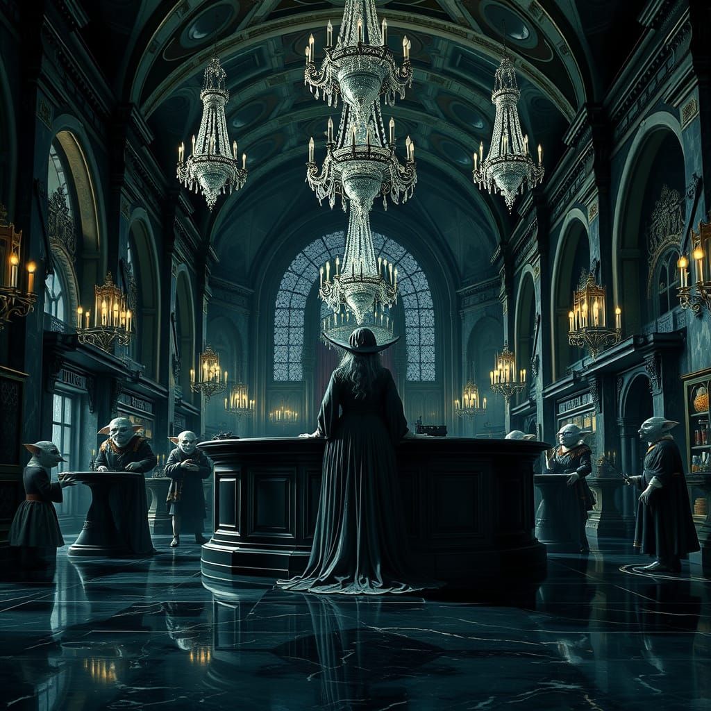 Gringotts Bank: A Dark Fantasy Scene