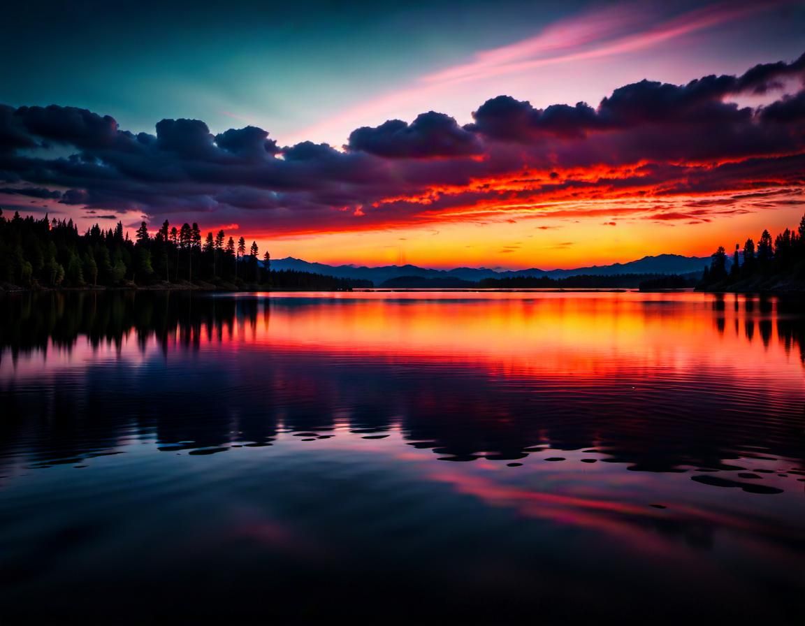 Lake Sunset: Fantasy Concept Art in Deep Color