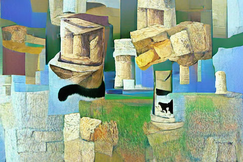 Cat King on a Greek Column