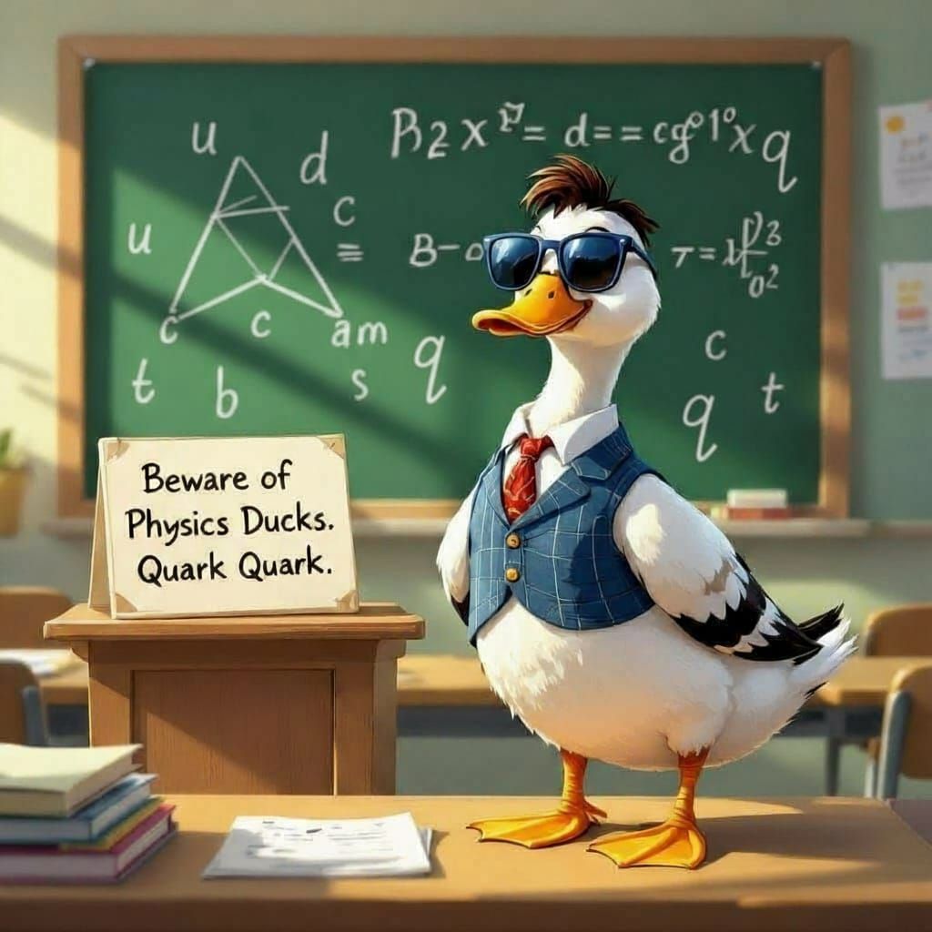 Dapper Duck Professor Teaches Quark Physics