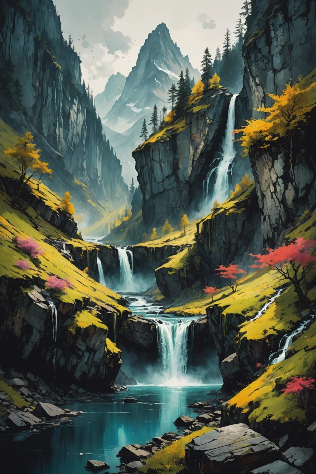 Cascading Waterfalls and Serene Valleys: Hyperdetailed Lands...