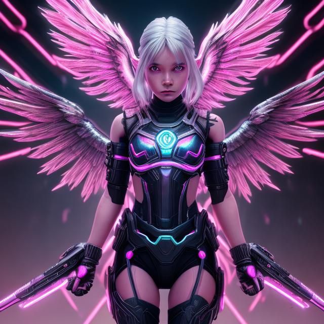 Leech Angel Hybrid Controls Neon Tanks in Glowing Landscape