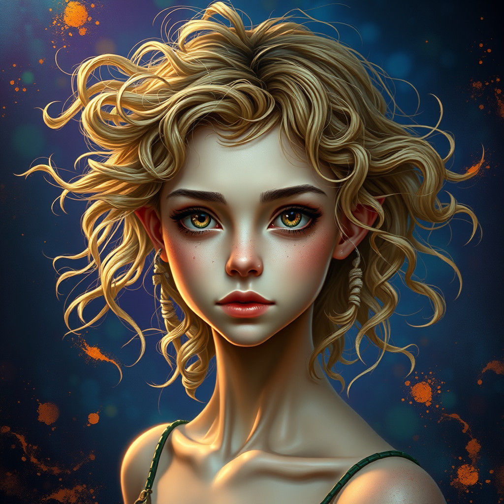 Ethereal Teen Girl Portrait in Mystical Realism Style