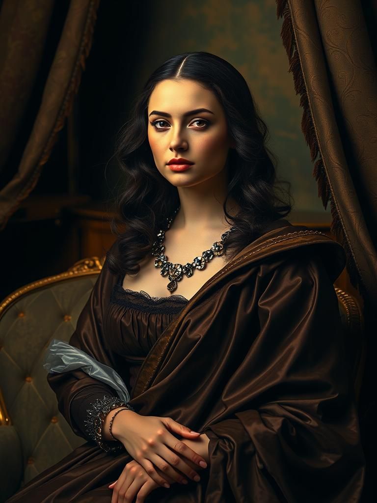 Mona Lisa in Haute Couture Fashion Editorial