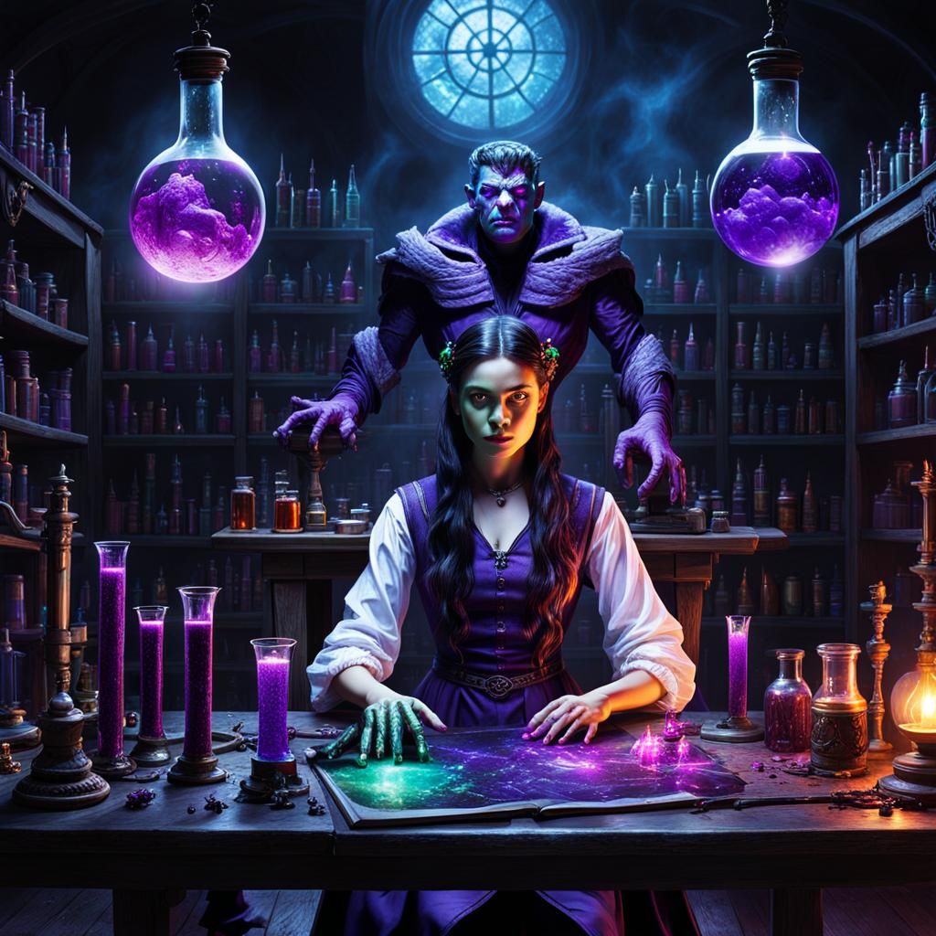 Fantasy Sorceress and Laboratory Monster Book Cover