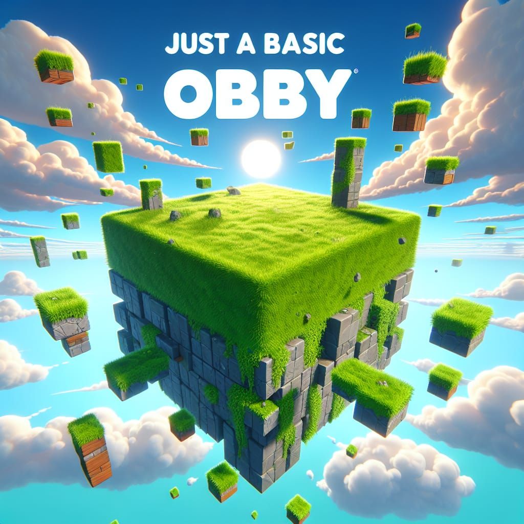 Vibrant Game Thumbnail: Just a Basic Obby in the Sky
