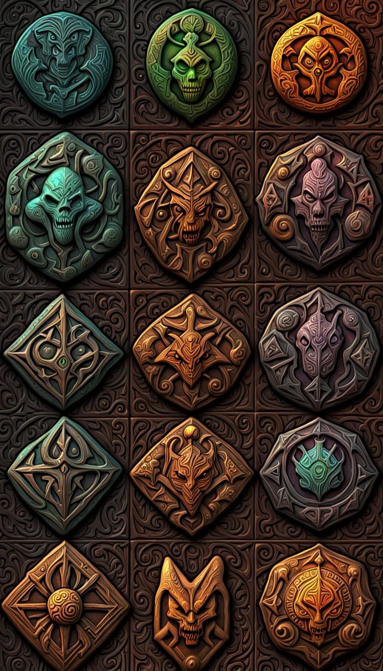 Visceral Alien Sigils Carved in 3D