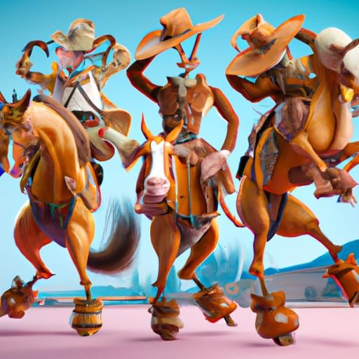 Pastel Cowboy Paper Mache Fantasy Art