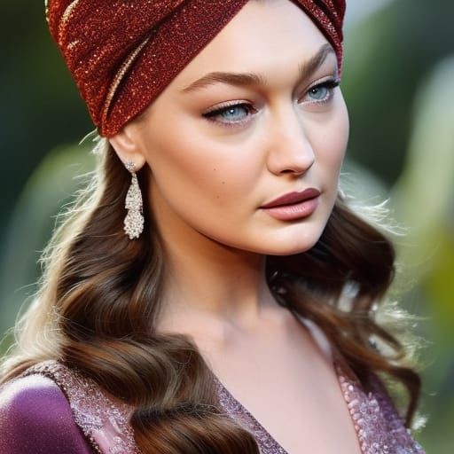 Gigi Hadid wearing a scraf