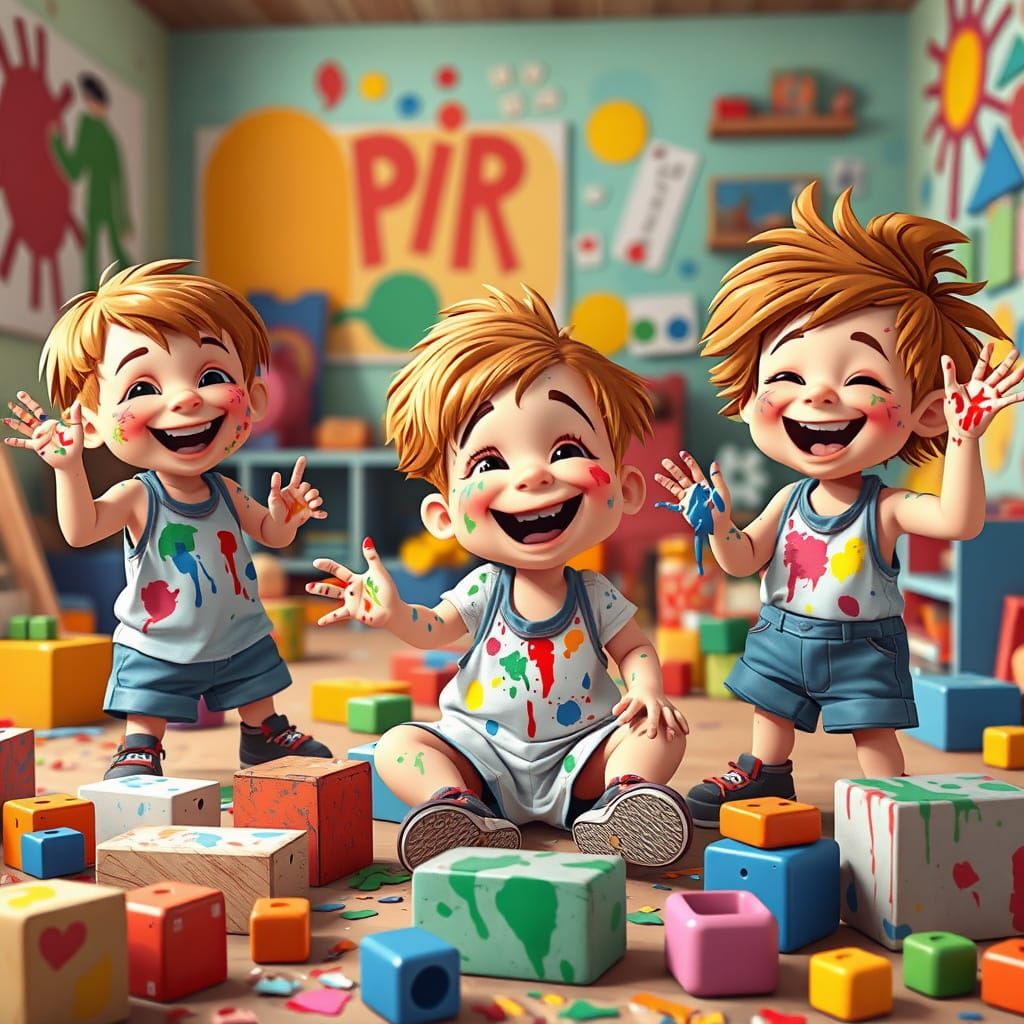 Joyful Chaos in Colorful Playroom