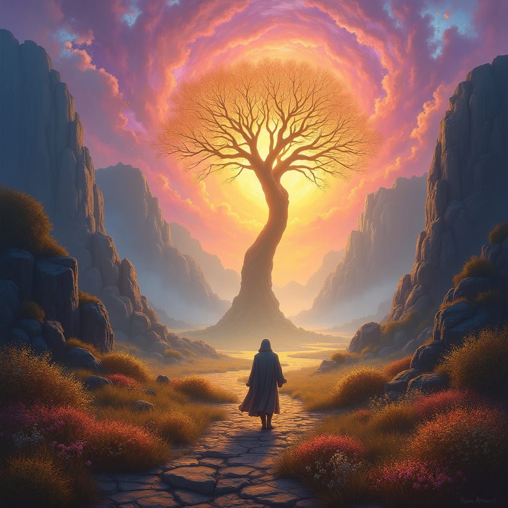 Surreal Valley of Light: A Dreamlike Journey