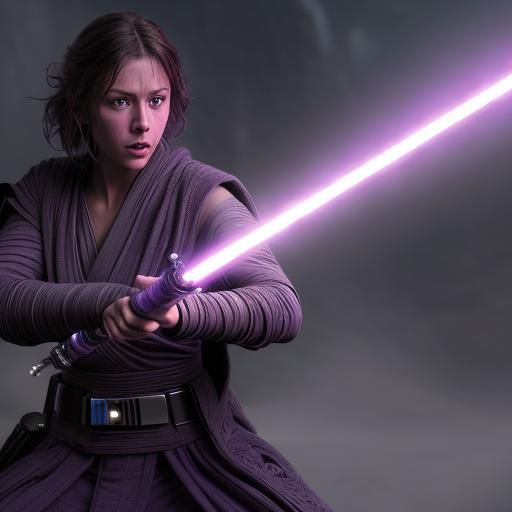 Epic Jedi Lightsaber Duel in Purple