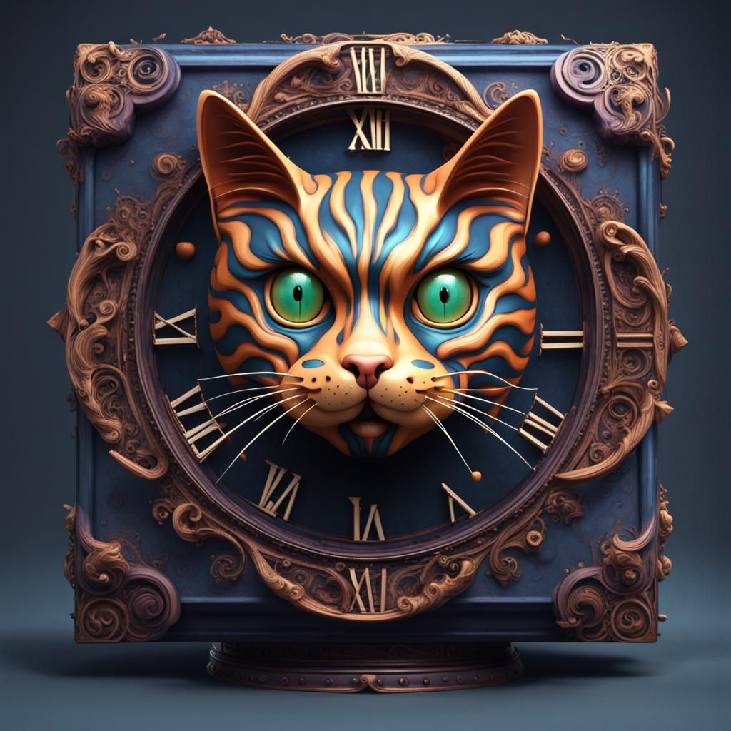 Clockwork Cat Cube with Sinister Smile