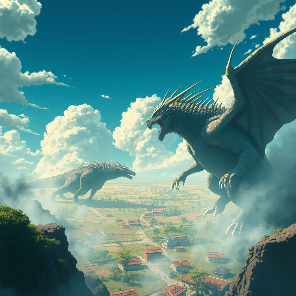 Epic Beast Battle: Studio Ghibli Anime Key Visual