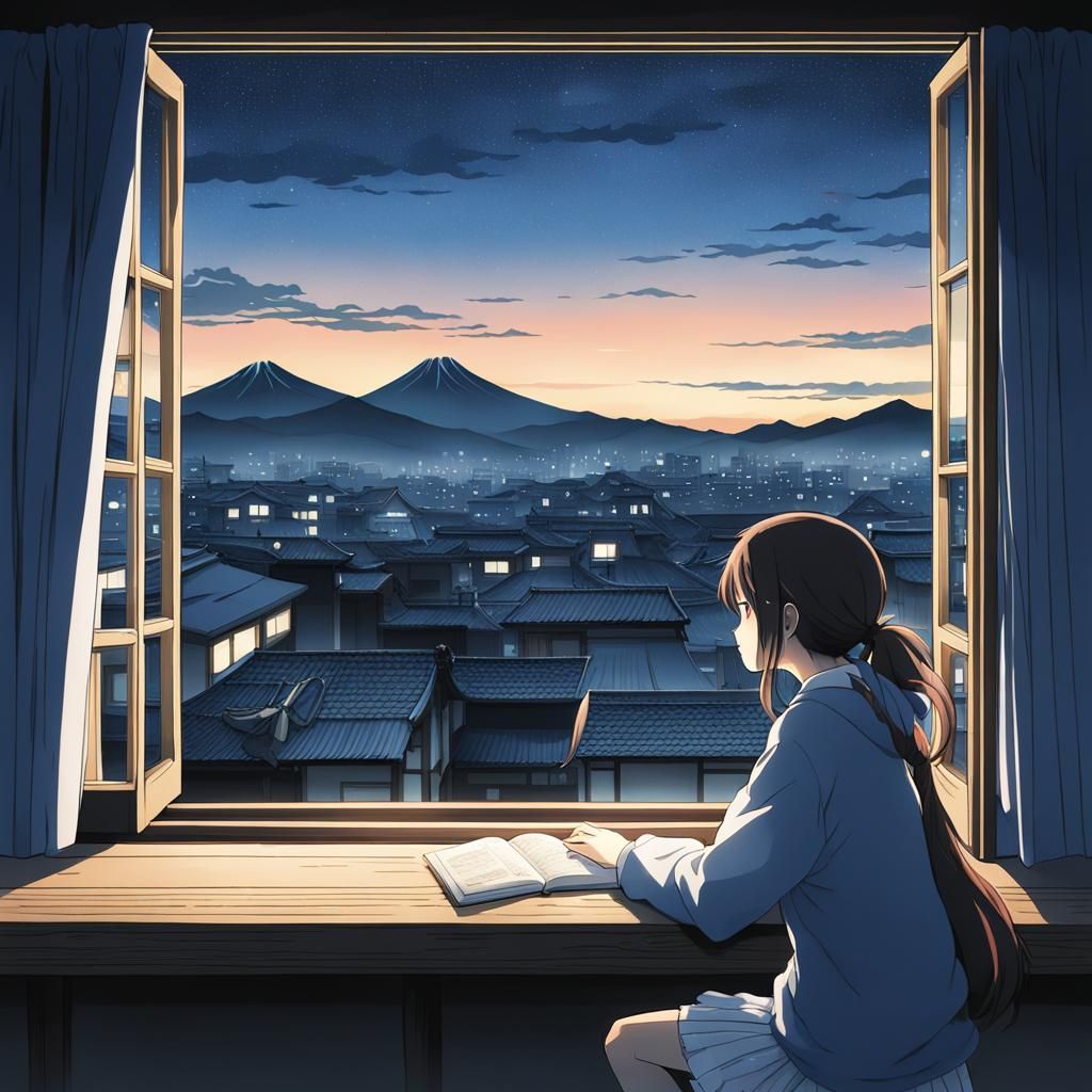 Quiet Town: A Manga-Style Anime Key Visual