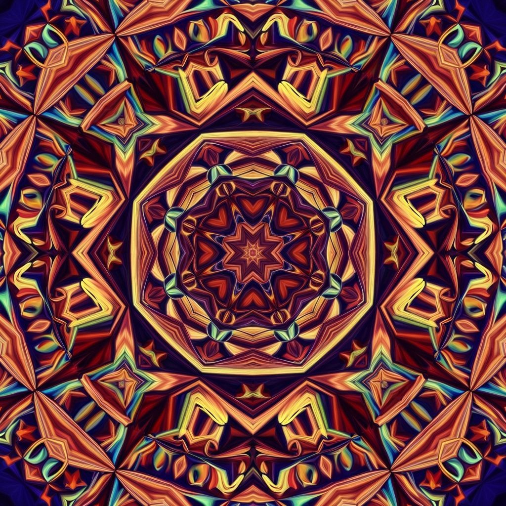 Hypnotic Kaleidoscope of Saturated Colors in Digital Art
