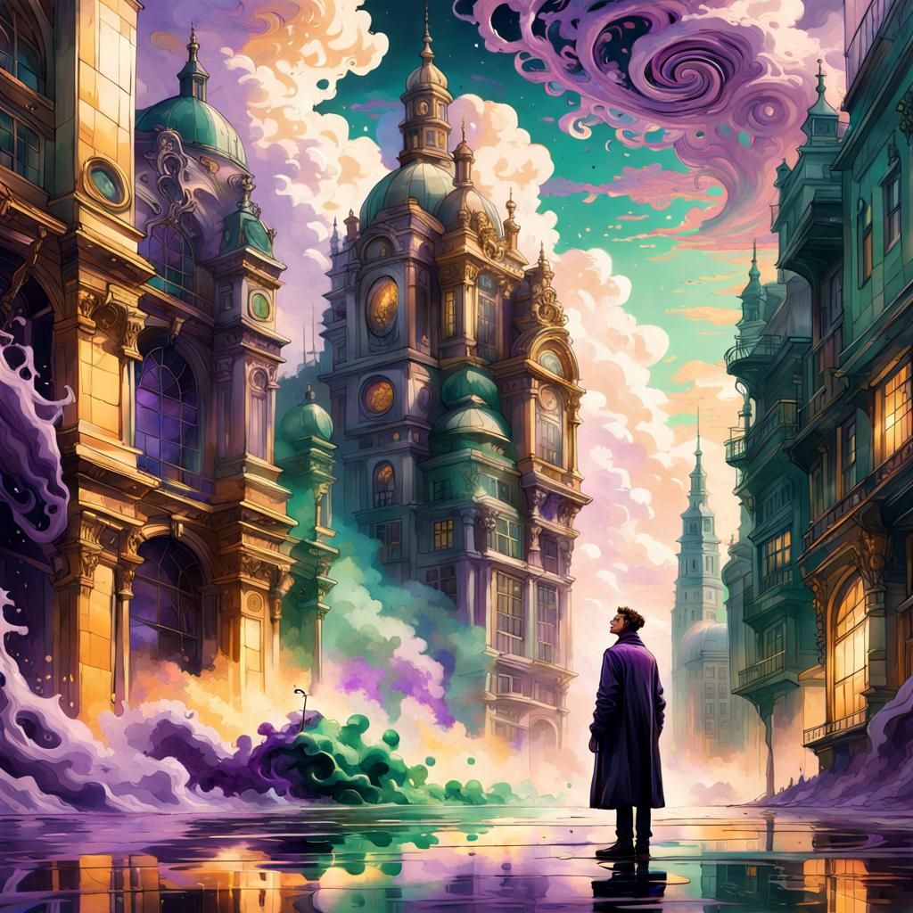 Eldritch Cyberpunk Cityscape Concept Art