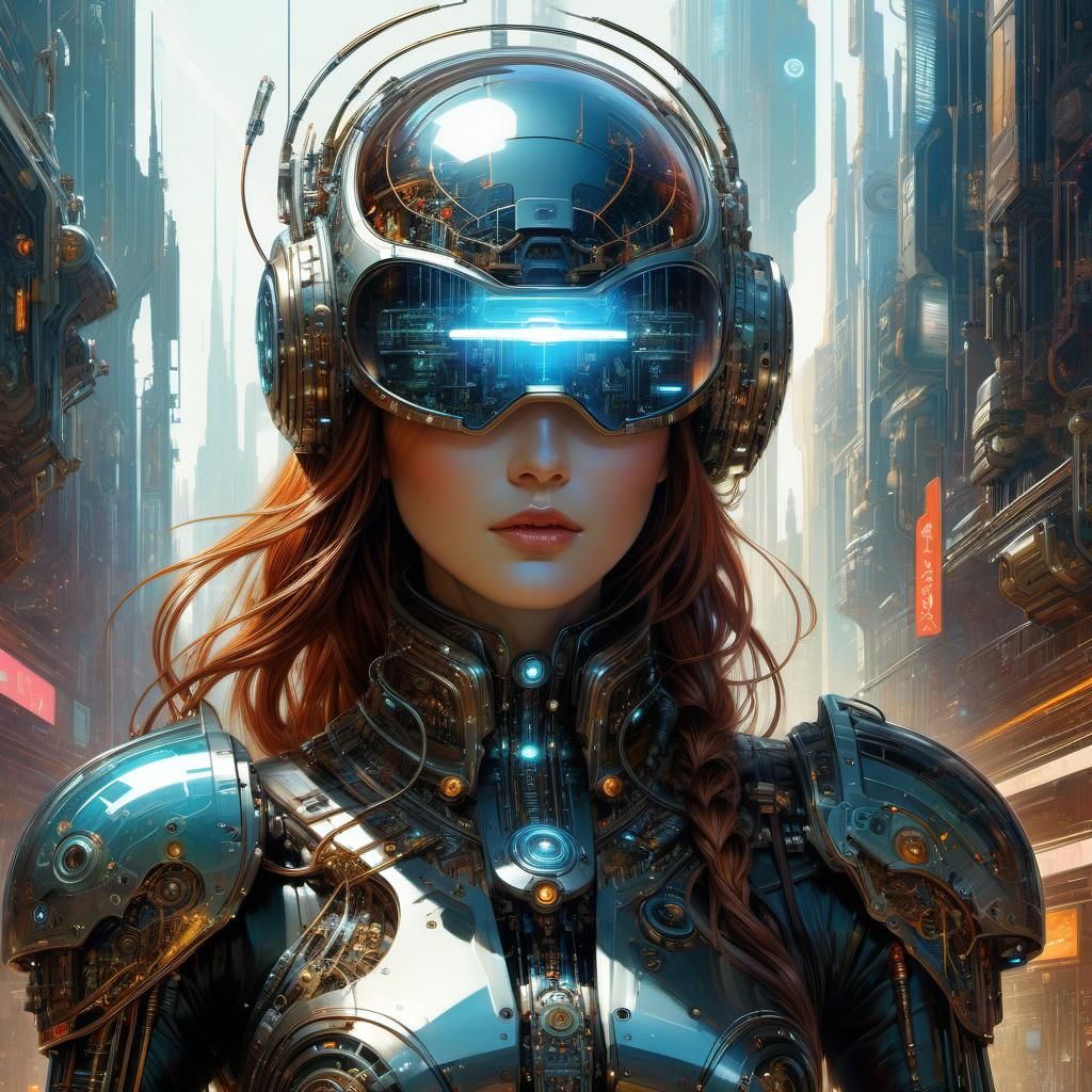 Futuristic Biopunk Glass Android Digital Painting