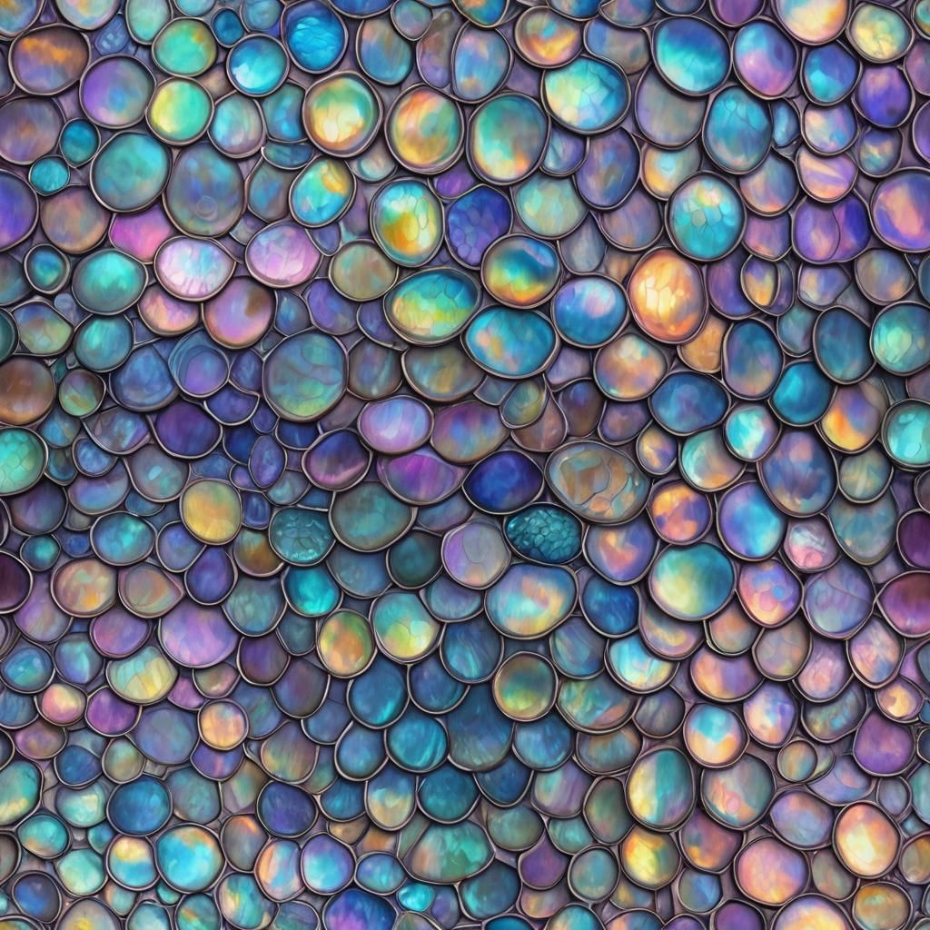 Iridescent Abalone Shell Macro in Digital Painting Style