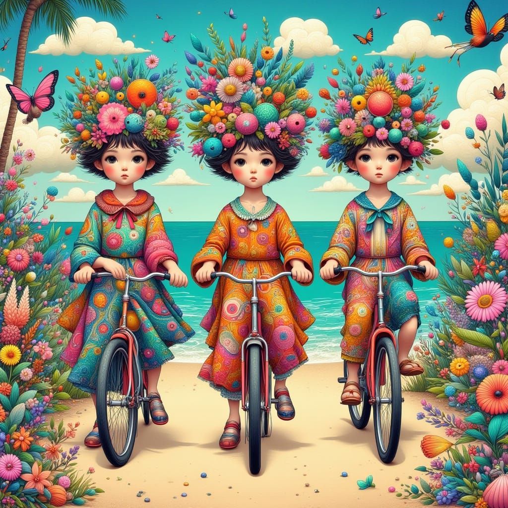 Andrews Boys Bicycle Ride on Surreal Beach