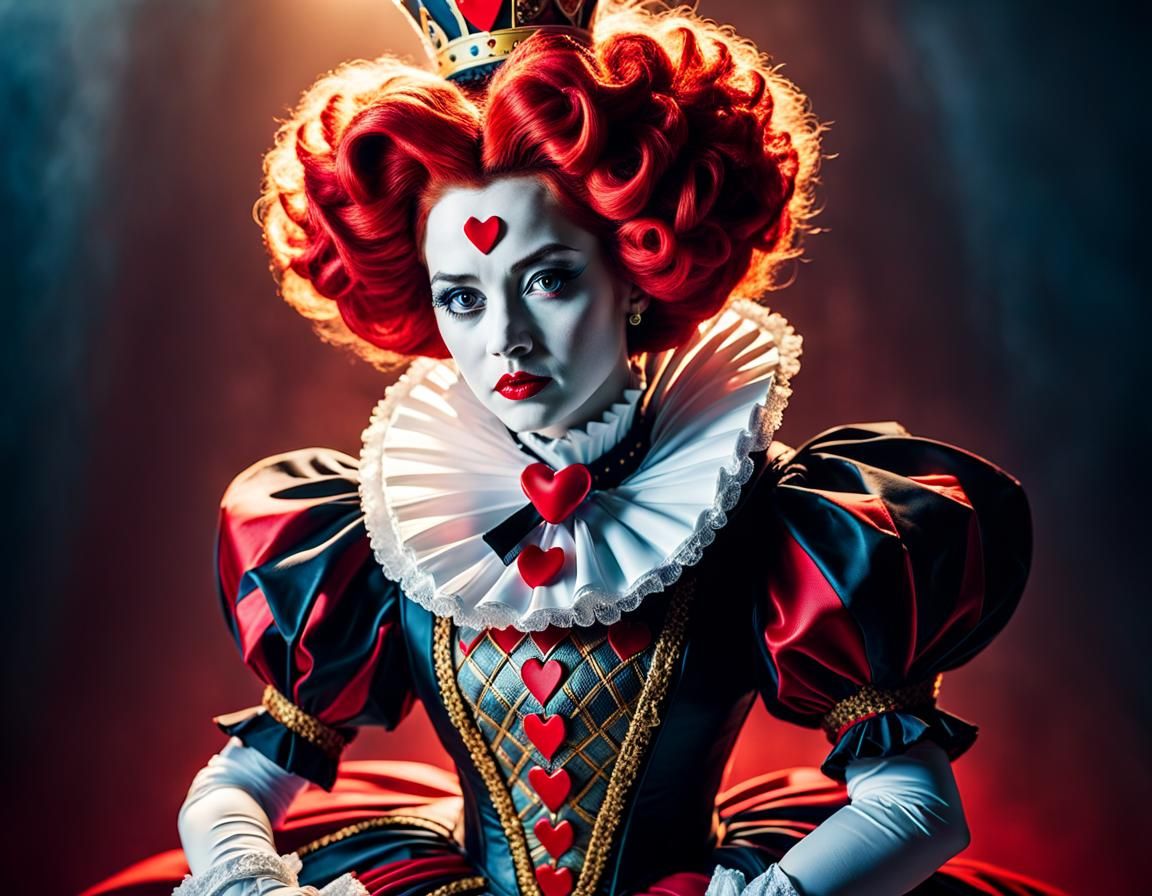 Detailed Portrait of Queen of Hearts in Wonderland