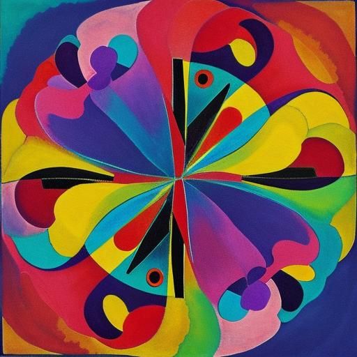 Abstract Flower in Kandinsky Style