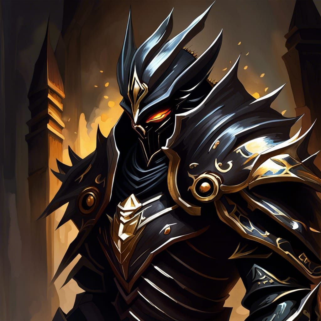Fearsome Death Knight in Regal Armor: Anime Style