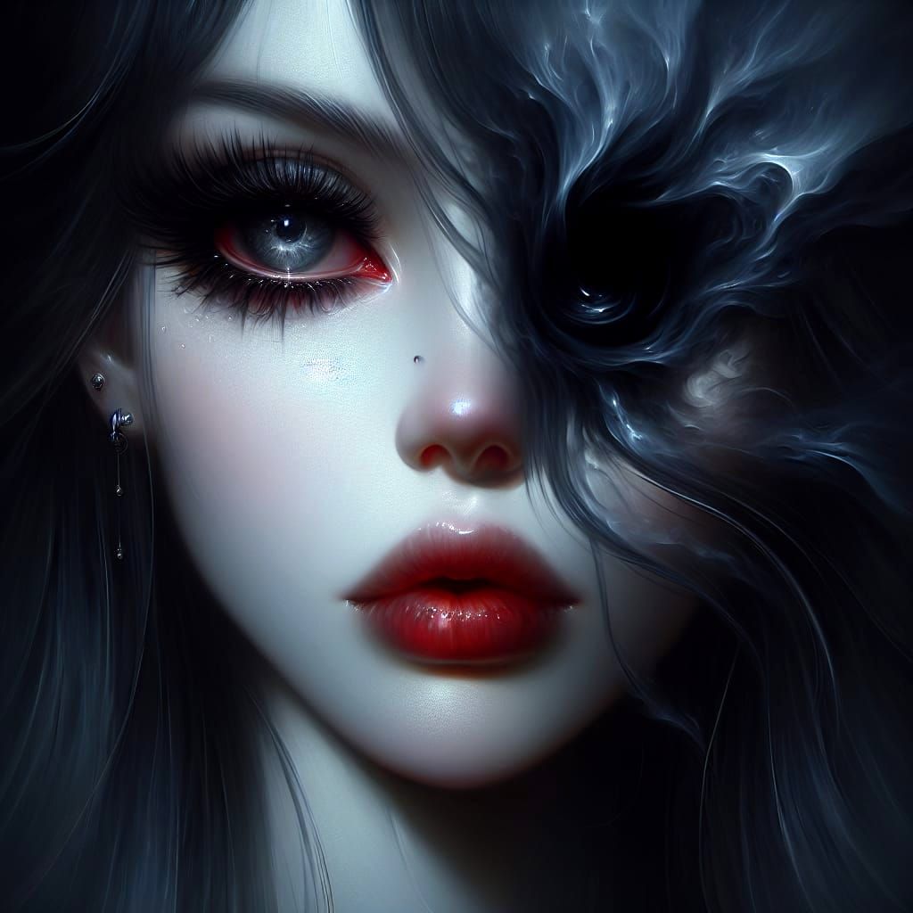 Ethereal Beauty with Vacant Eyes