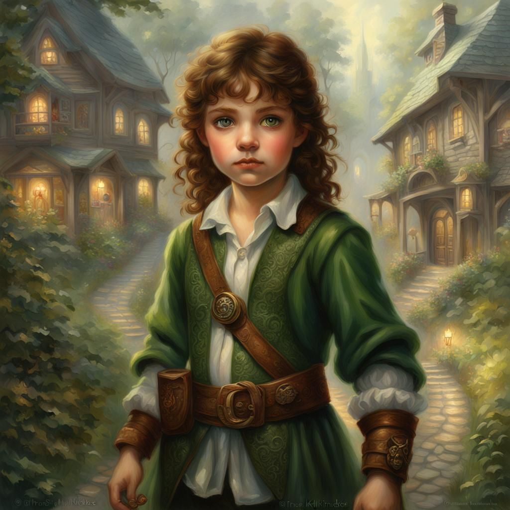 Ethereal Halfling Criminal in Fantasy Landscape