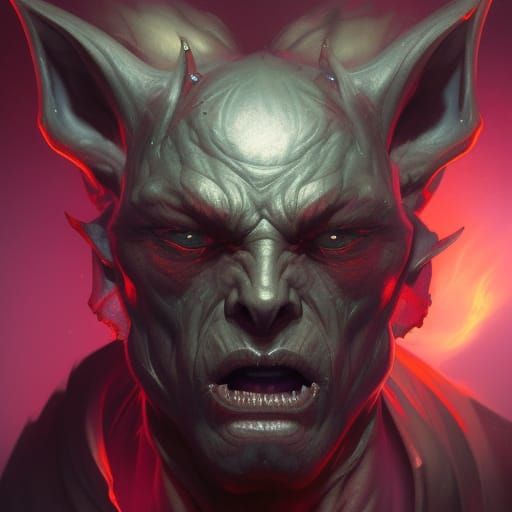 Detailed Portrait of a Demonic Imp in Splash Art Style