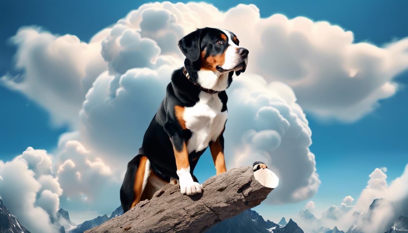 Swiss Mountain Dog Skywriting Bone Shape