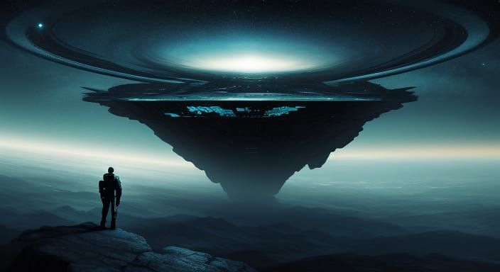 Surreal Cosmic Portal in Abstract Sci-Fi Art
