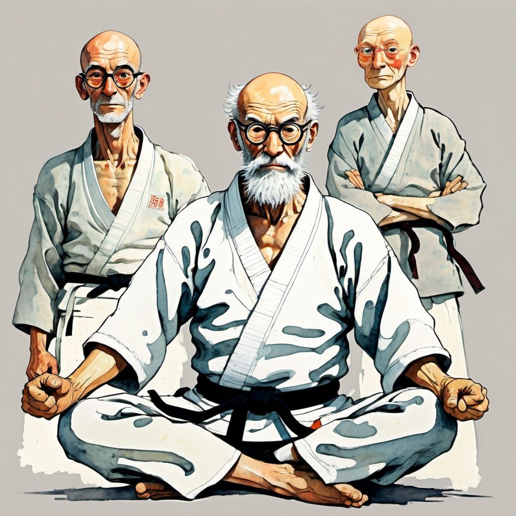 Karate Victory in Whimsical Art Style