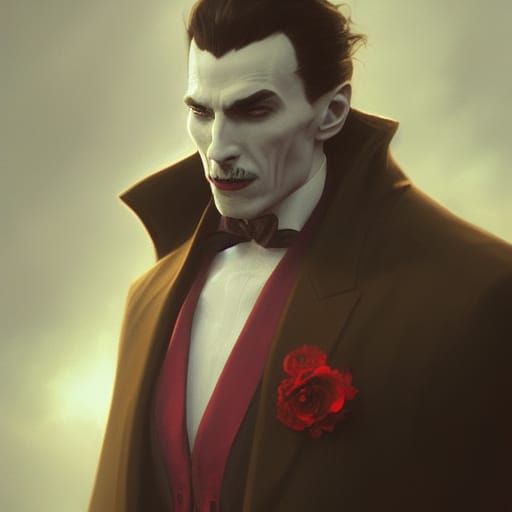 Dracula Portrait in Art Nouveau Style